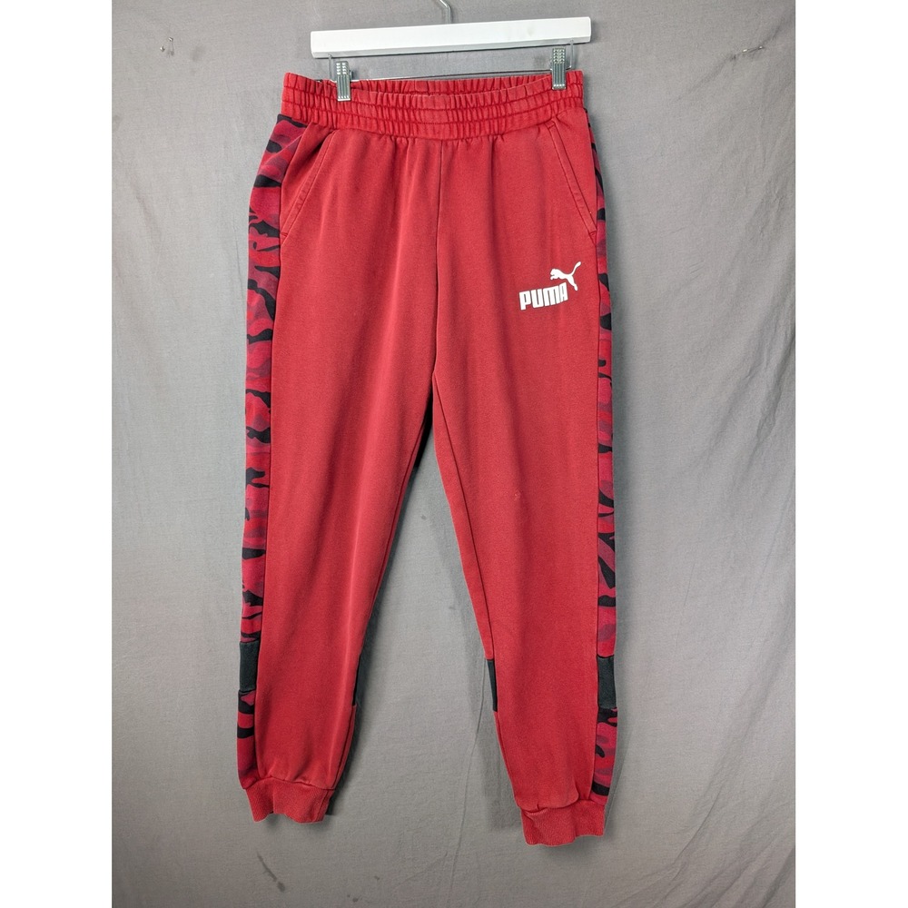 Puma Mens Red Camo Side Stripe Jogger Sweatpants Size Medium